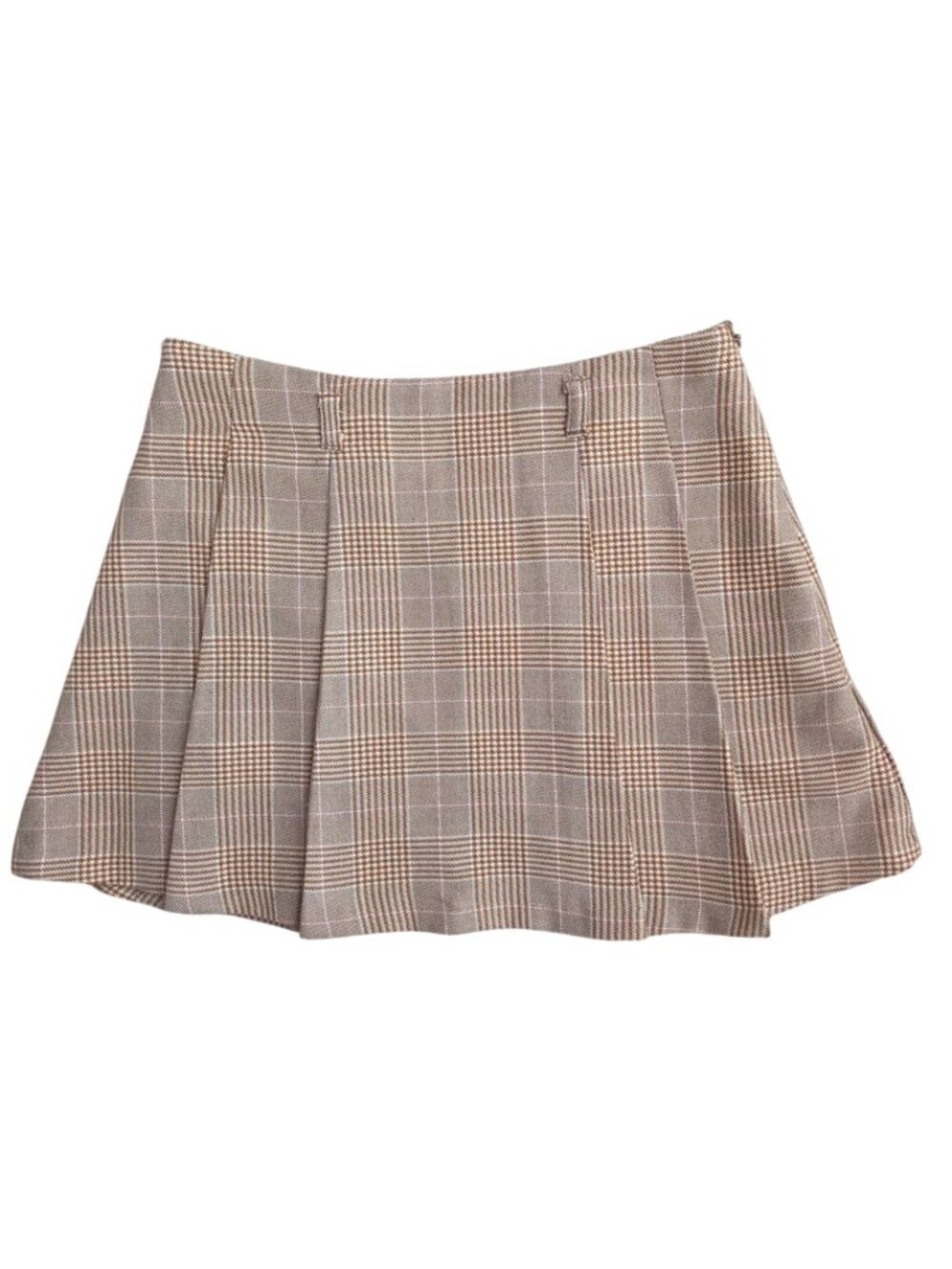 Zara Girls Plaid Pleated Skirt - Size 11/12 (148 cm), Brown Check Mini Skirt